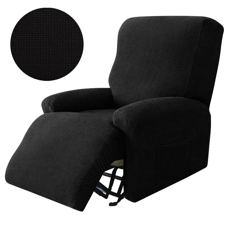 Recliner Sofa Cover Lazy Chair Solid Color Cushion Cover Stretch Spandex Couch Slipcovers Non Slip Armchair Slipcovers 4pcs/set
