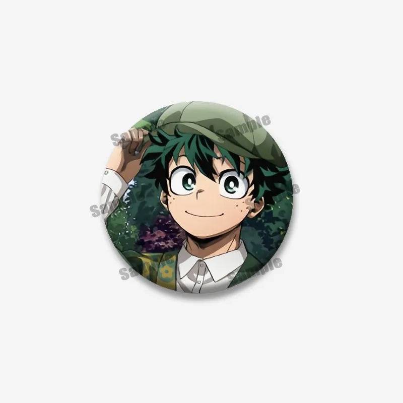 Katsuki Bakugou Izuku Midoriya Cartoon Badges Anime My Hero Academia Round Cosplay Pin Bag Decor Jewelry Brooches Friends Gifts