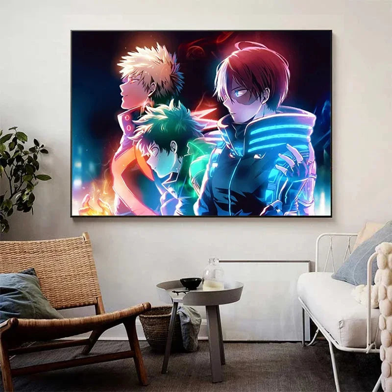 My Hero Academia Deku Poster Anime BNHA Midoriya Izuku Canvas Painting Comics Wall Art Print Picture for Bedroom Home Decor