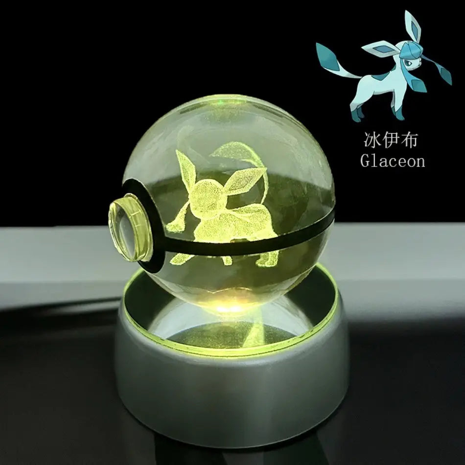 Pokemon Pokeball LED Night Light – 3D Crystal Ball