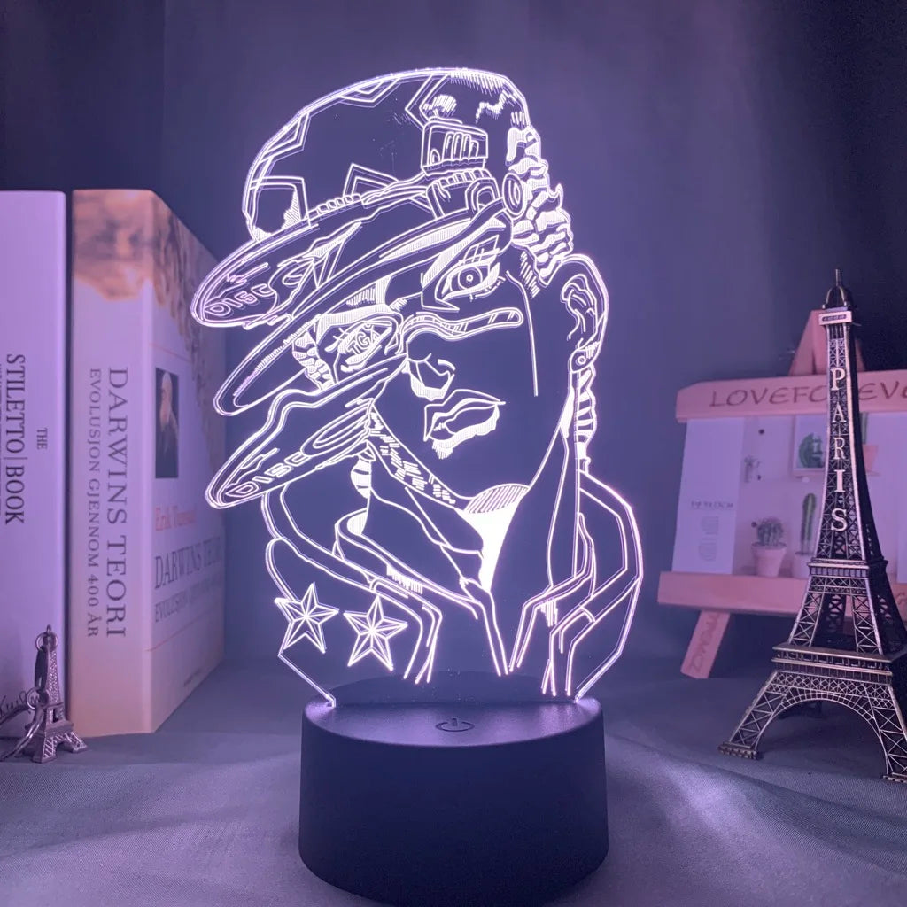 Anime JoJo Bizarre Adventure 3d Night Light Hol Horse for Bedroom Decor Light Birthday Gift for Him Manga Jojo Led Lamp