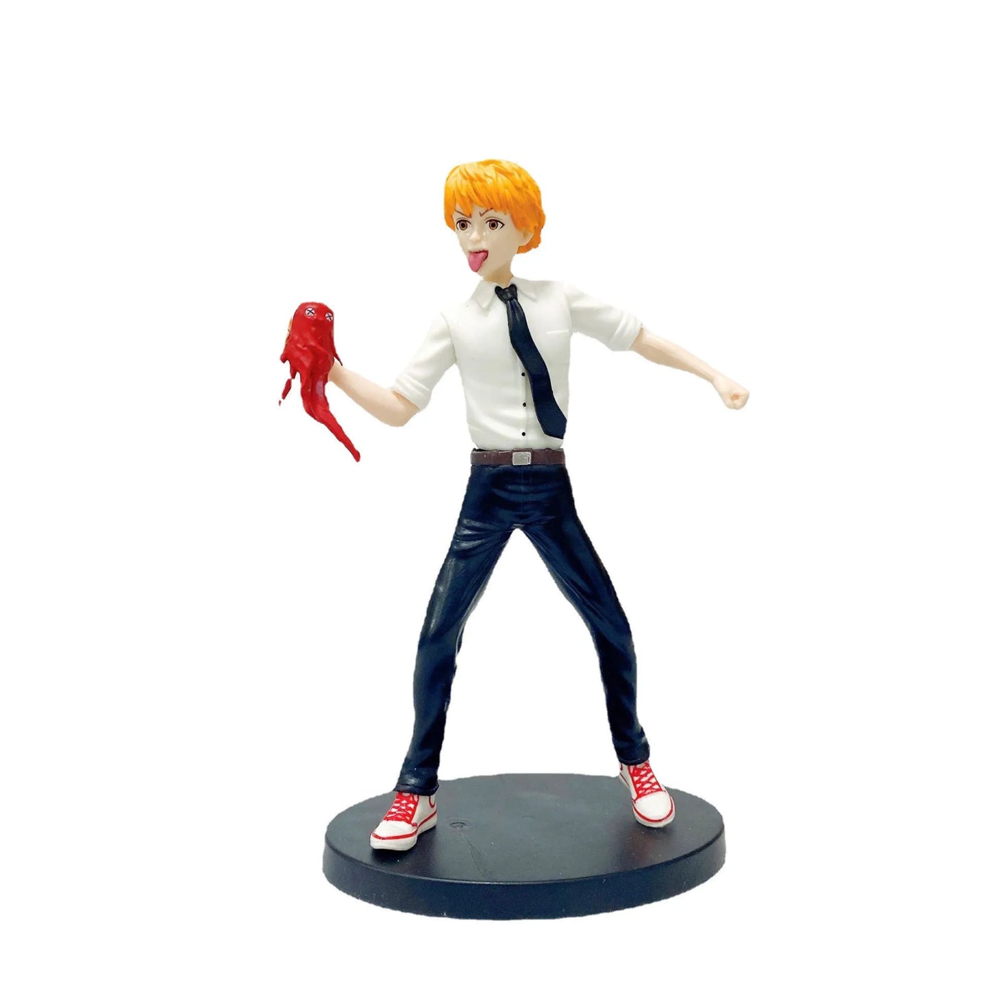 19CM  Anime Chainsaw Man Denji Figure PVC Chainsaw Helmet Movable Power Makima Model Toy Boy Collection Ornaments Gifts