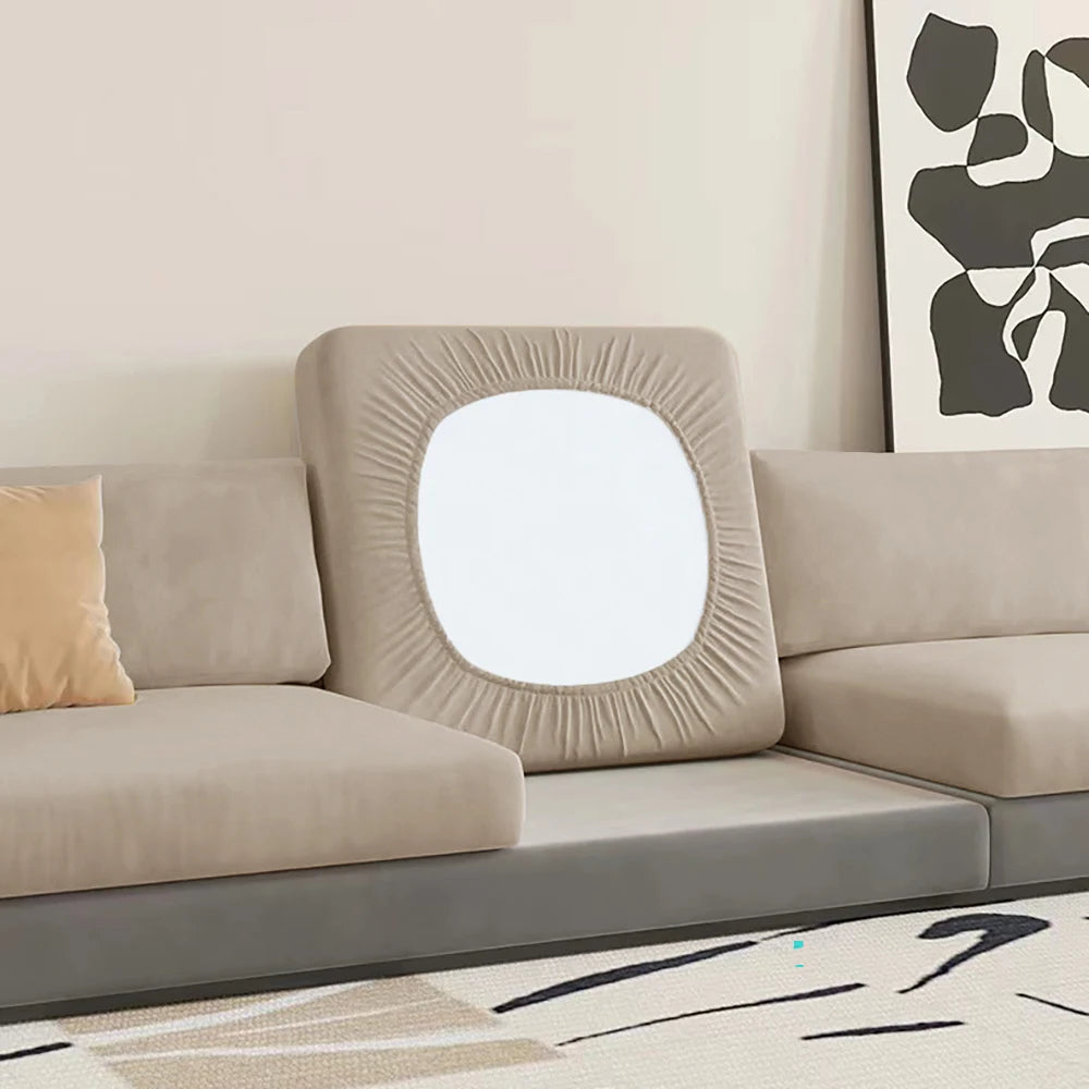 Anti-Dirt Velvet Sofa Cushion Slipcover Elastic Chair Seat Protector for Pets and Furniture Sofa Cover Living Room Bedroom Decor