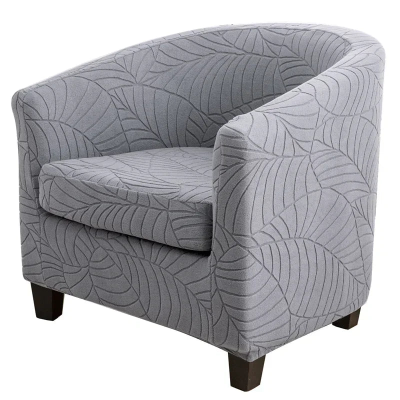 Leaves Jacquard Tub Chair Cover Anti-dirt Stretch Armchair Slipcover All-inclusive Single Club Sofa Cushion for Living Room