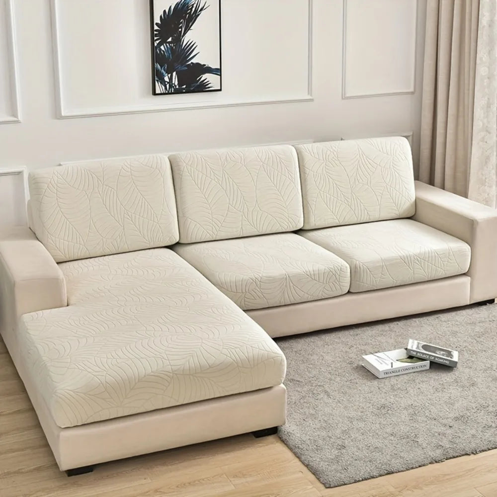 Waterproof Stretch Sofa Cushion Cover Jacquard Fabric Pure Sofa Cover Removable Protector Couch Cover Chaise Lounge Living Room