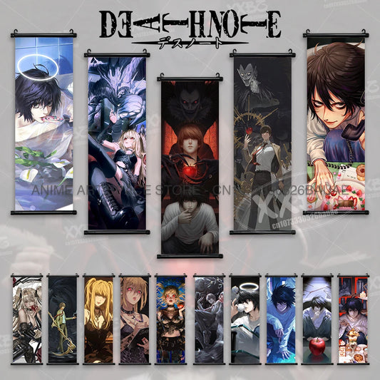 Anime DEATH NOTE Hanging Painting Classic Cartoon Poster Yagami Light Scrolls Pictures Ryuk Home Decor Mural Wall Art For Room