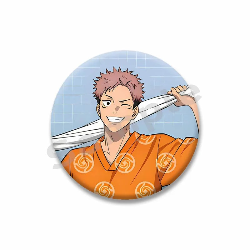 Anime Character Yuji Itadori Enamel Pins Tinplate Snap-in Brooches on Backpack Cartoon Cosplay Badge Accessories Jewelry Gifts