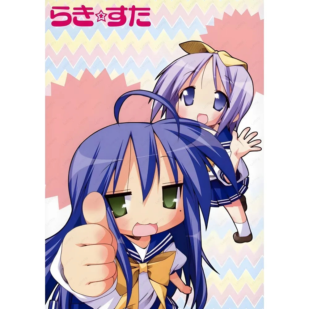 Anime Lucky Star Poster Fancy Poster Sticky Wall Art Printing Waterproof Home Living Bed Room Bar Aesthetic Decor