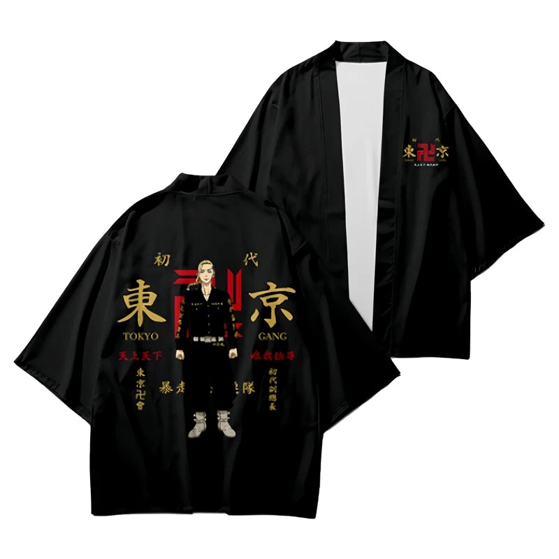 Anime Draken Cosplay Tokyo Revengers Cosplay Costumes Haori Ken Ryuuguuji Summer Short Sleeve Tops Halloween Carnival Cos Unisex