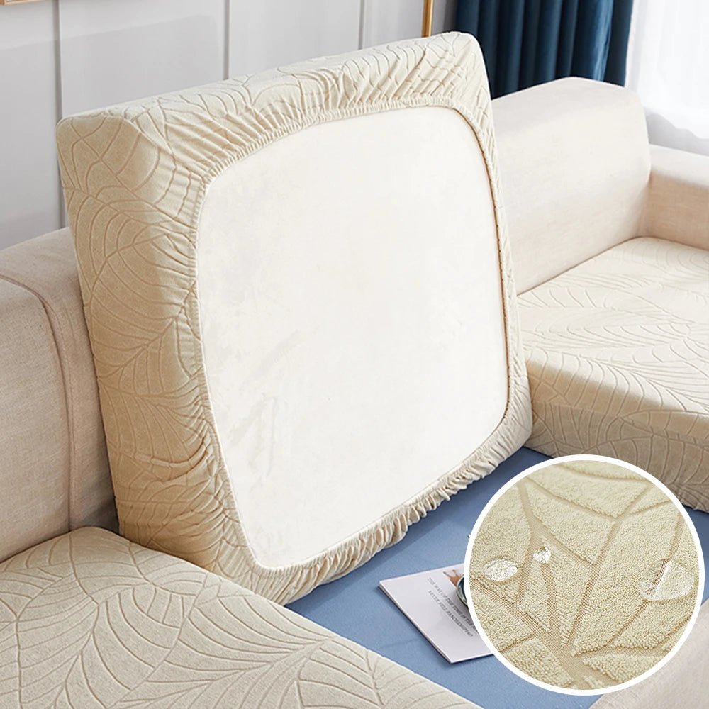 Waterproof Stretch Sofa Cushion Cover Jacquard Fabric Pure Sofa Cover Removable Protector Couch Cover Chaise Lounge Living Room