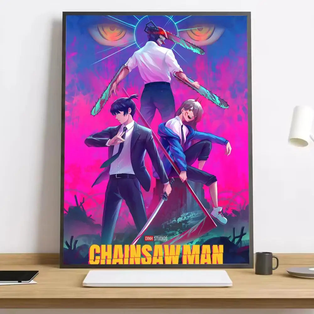 Makima Chainsaw Man Painting Calligraphy HD Canvas Poster living room bedroom bar aesthetic decoration