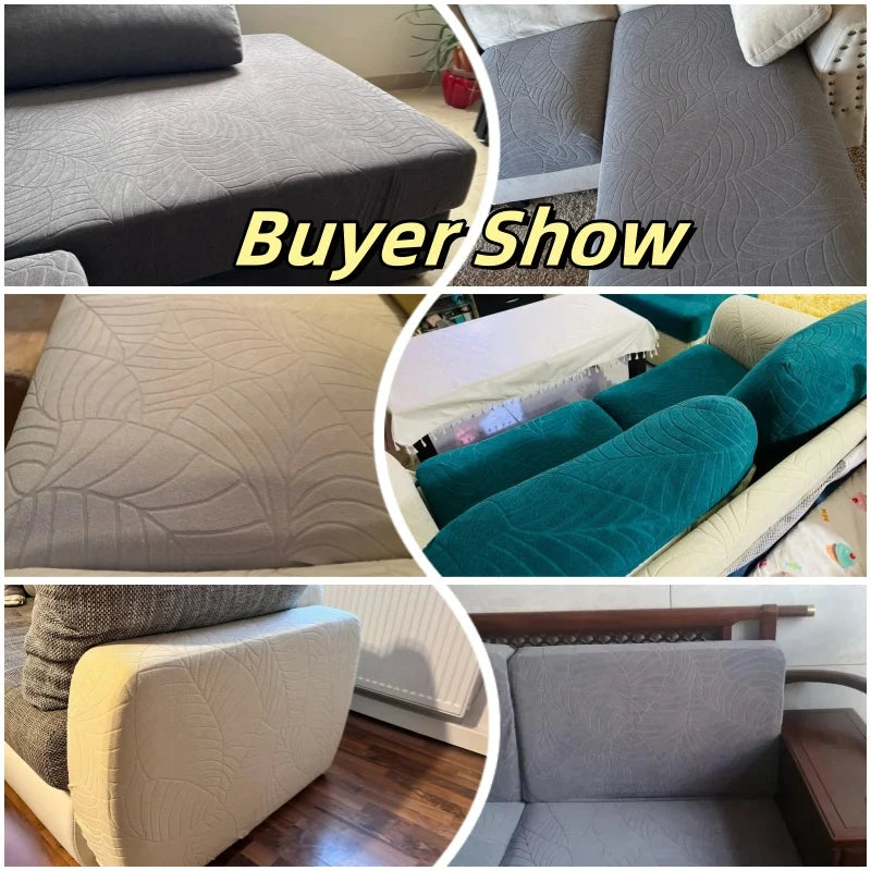 Splashproof Jacquard Sofa Cushion Cover For Living Room Anti-slip Anti-dust Thickening Elastic Sofa Cover Furniture Protector