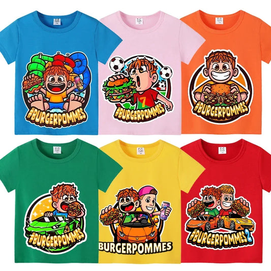 Burgerpommes Icrimax Kids T-shirt Children Clothes Boys Girls Cartoon Anime Graphic Print Clothing Fashion Cute Casual Tops Gift