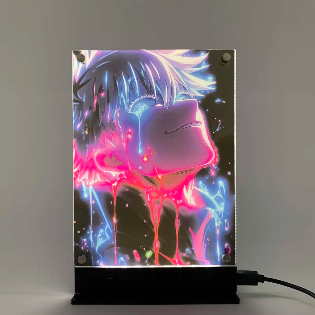 PCLP Led Backlit Poster Jujutsu Kaisen Anime Night Light for Bedroom Nightlight Game Room Deco Table Night Lamp Sign Satoru Gojo