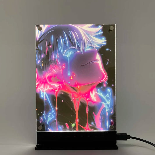 PCLP Led Backlit Poster Jujutsu Kaisen Anime Night Light for Bedroom Nightlight Game Room Deco Table Night Lamp Sign Satoru Gojo