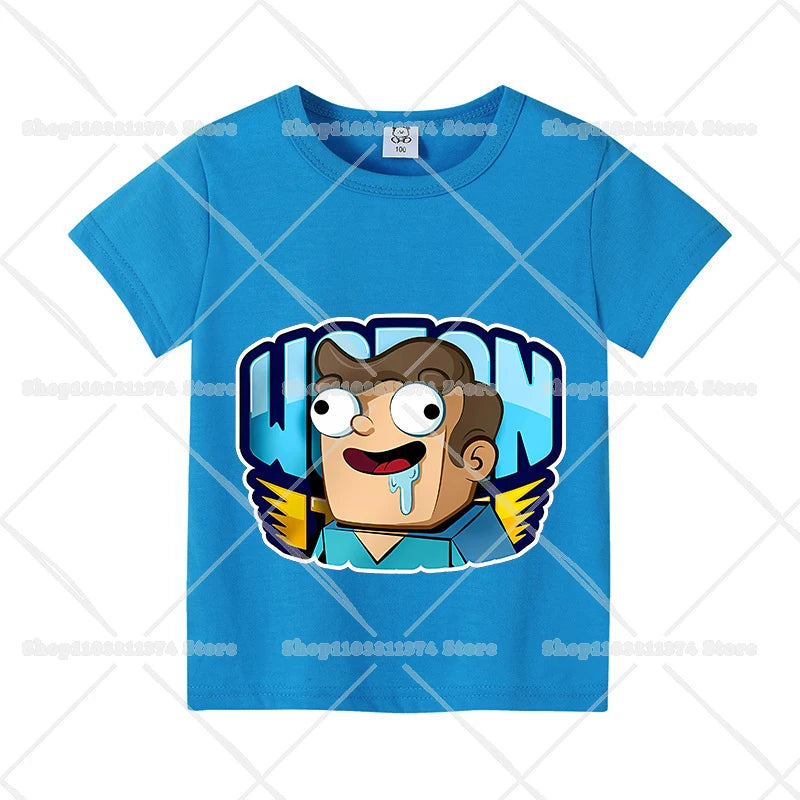 Wojans Team T-shirt Anime Round Neck Tee Children Short Sleeve Clothing Summer Cotton Tshirts Boys Girls T-shirts Birthday Gift