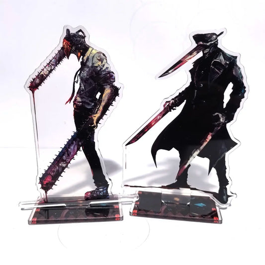 15CM Chainsaw Man Anime Figure Denji Power Acrylic Stand Model DIY Decor Standing Sign Adult Collection Toy Desktop Ornament