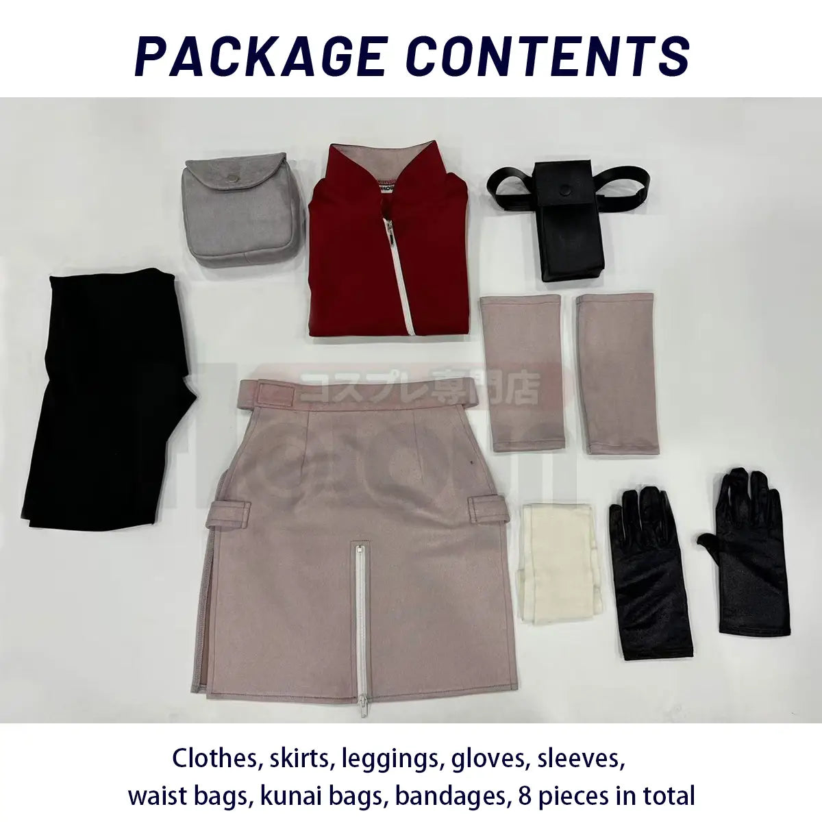 Naruto Haruno Sakura Cosplay Set – Top Skirt Shorts