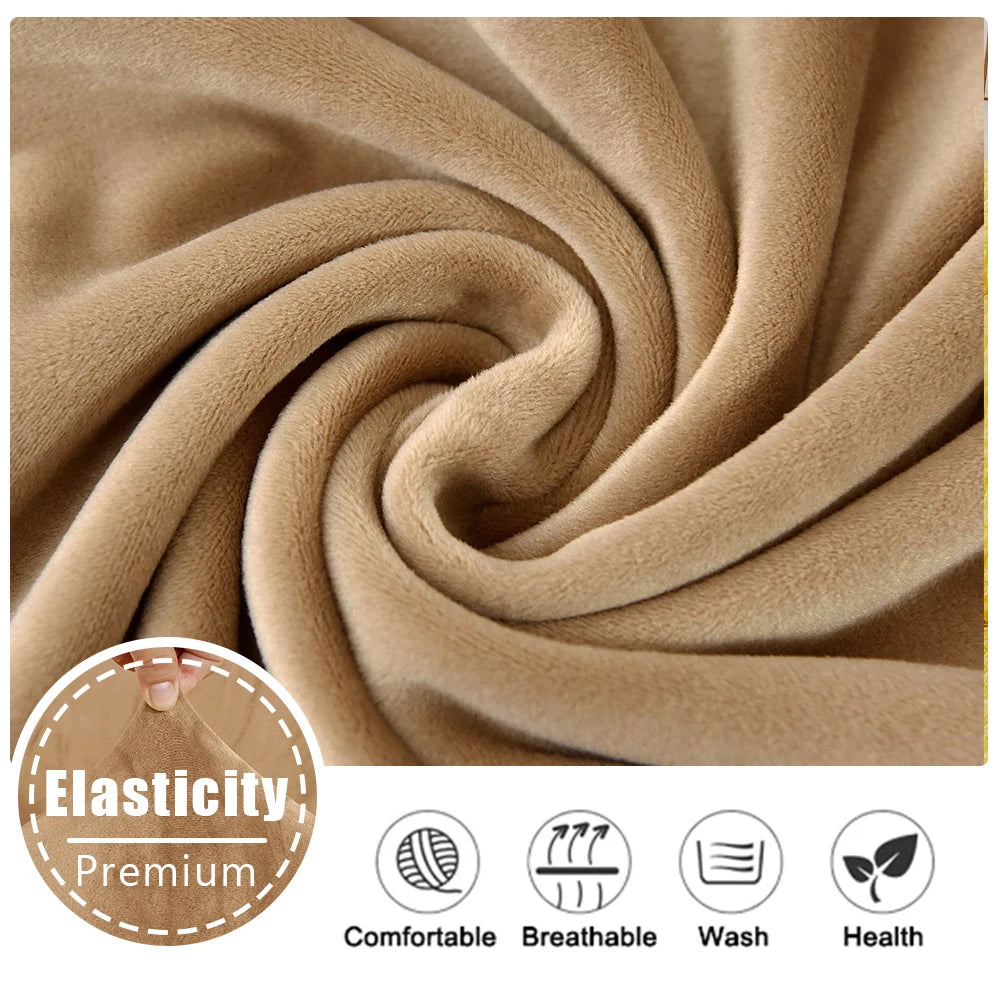 Anti-Dirt Velvet Sofa Cushion Slipcover Elastic Chair Seat Protector for Pets and Furniture Sofa Cover Living Room Bedroom Decor