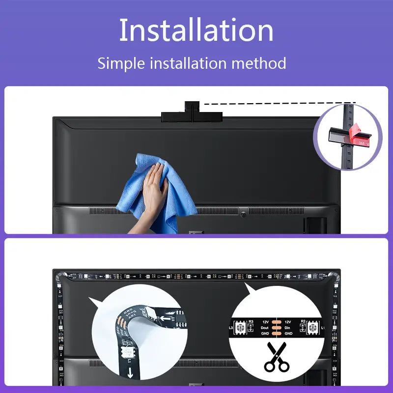 Anime TV Sync LED Backlight Strip – RGBIC USB Music Sync