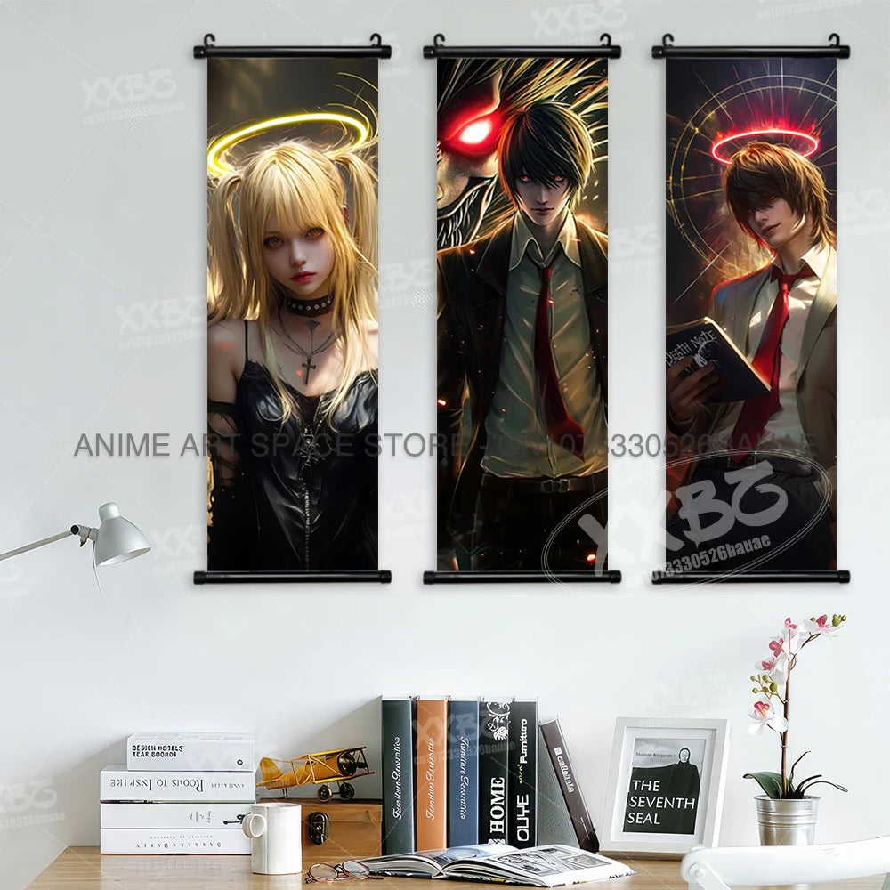 Anime DEATH NOTE Hanging Painting Classic Cartoon Poster Yagami Light Scrolls Pictures Ryuk Home Decor Mural Wall Art For Room