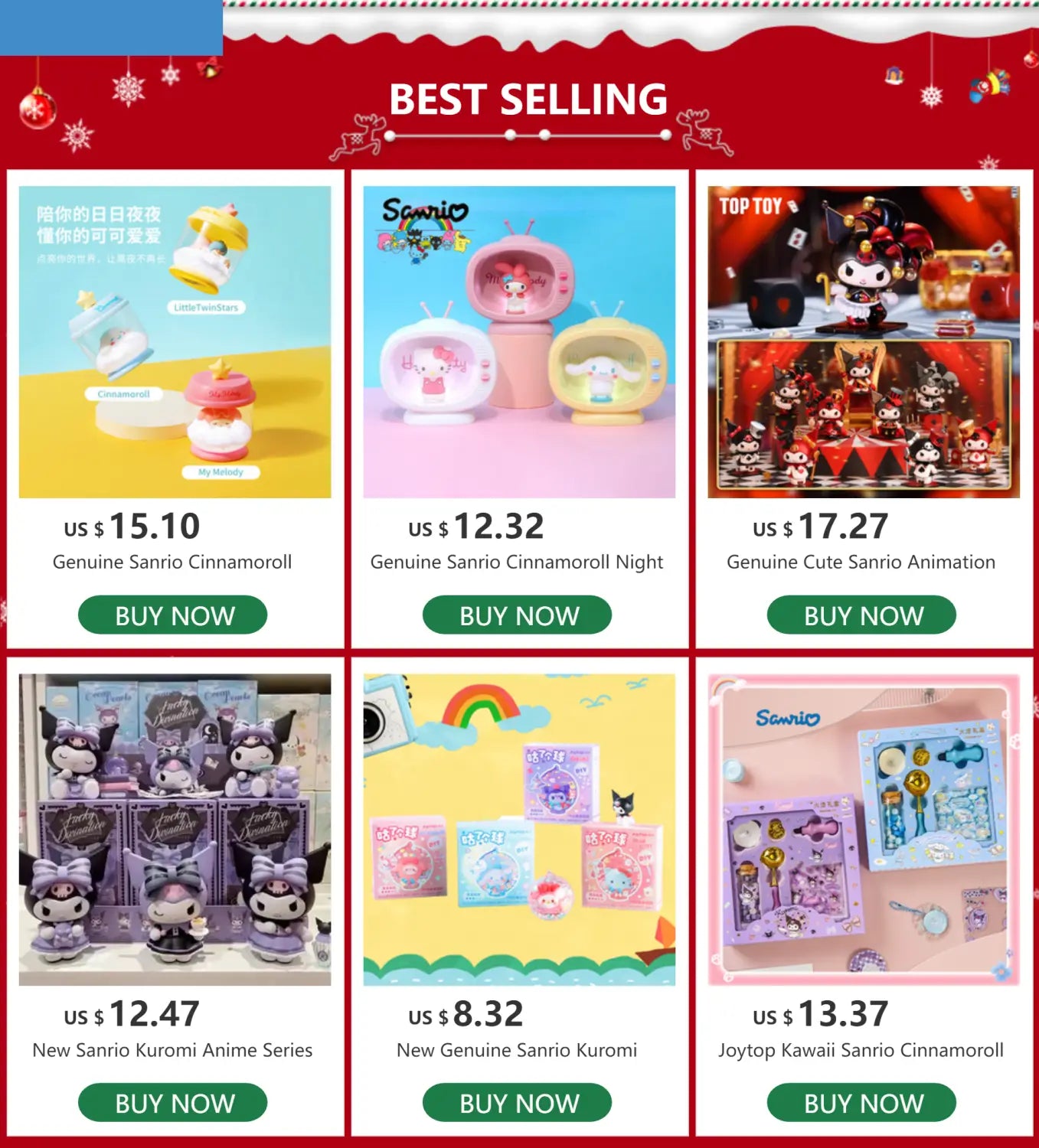 Sanrio Kuromi Cinnamoroll LED Crescent Night Light