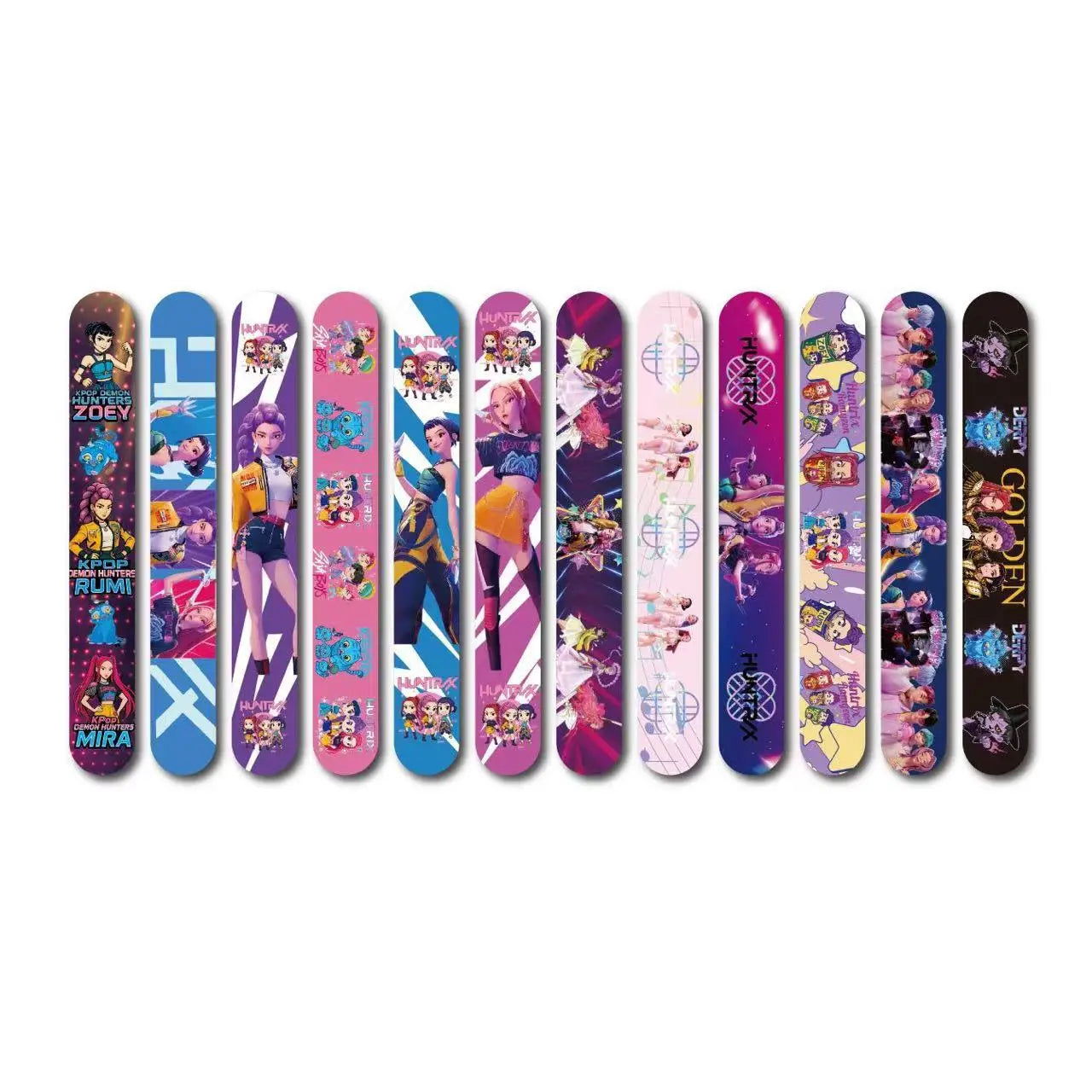 12/24/36/48pcs K-pop Theme Slap Bracelets Set Wristband Toys set for Kids Birthday Party Favors Pinata Fillers Goodie Bag Gifts