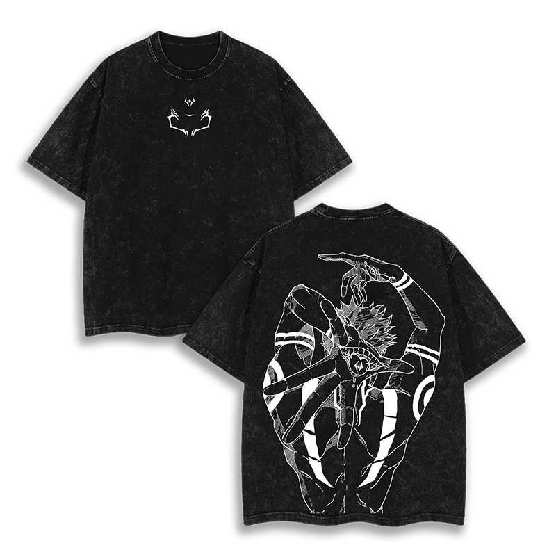 New Arrival Mens Clothes Tee Shirt Homme Graphic T-Shirts Men Tshirt for Men Ropa Hombre Jujutsu Kaisen Washed Camisetas