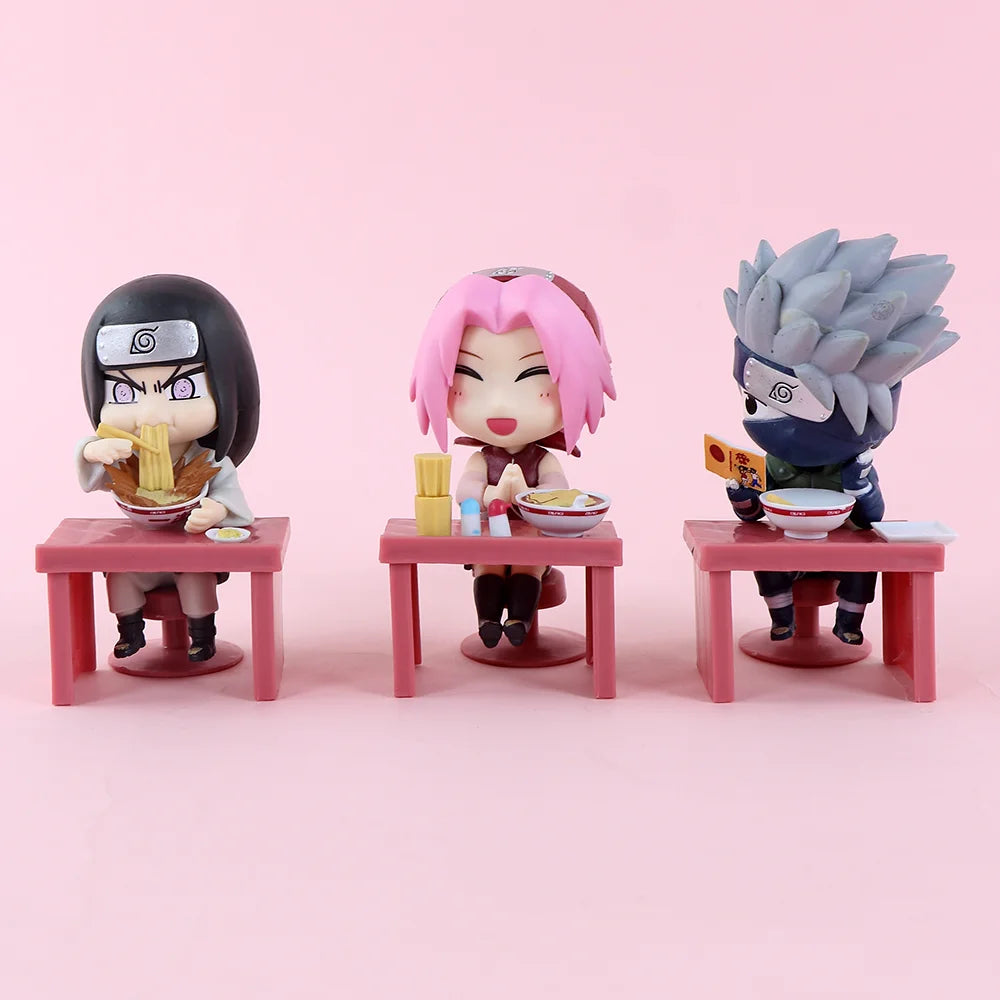 BanDai Blind Box | Naruto Shippuden Ramen Theme Blind Box Q Version Naruto & Sasuke Figures Desktop Ornament Anime Peripherals