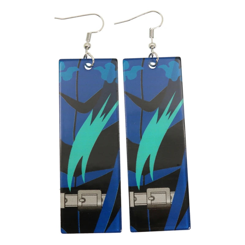 2022 Trendy Acrylic Tanjiro Earrings Demon Slayer Earrings Anime Cosplay Props Hanafuda Drop Long Earrings for Women Girls Jewel