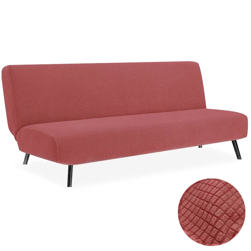 Polar Fleece Fabric Armless Futon Sofa Bed Cover Solid Without Armrest Big Elastic Folding Furniture home Decoration Bench Cover
