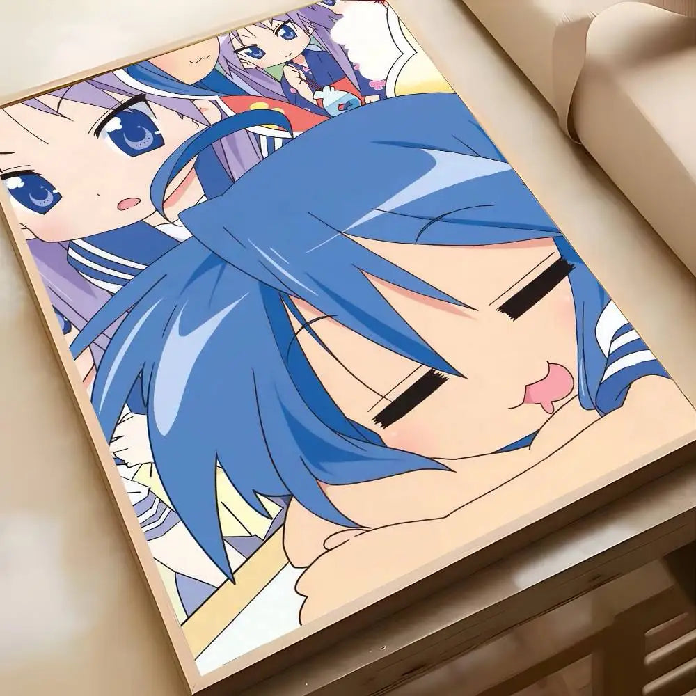 Cartoon L-Lucky S-Star ANIME Poster High-definition art sticker Self adhesive waterproof home decoration for living room