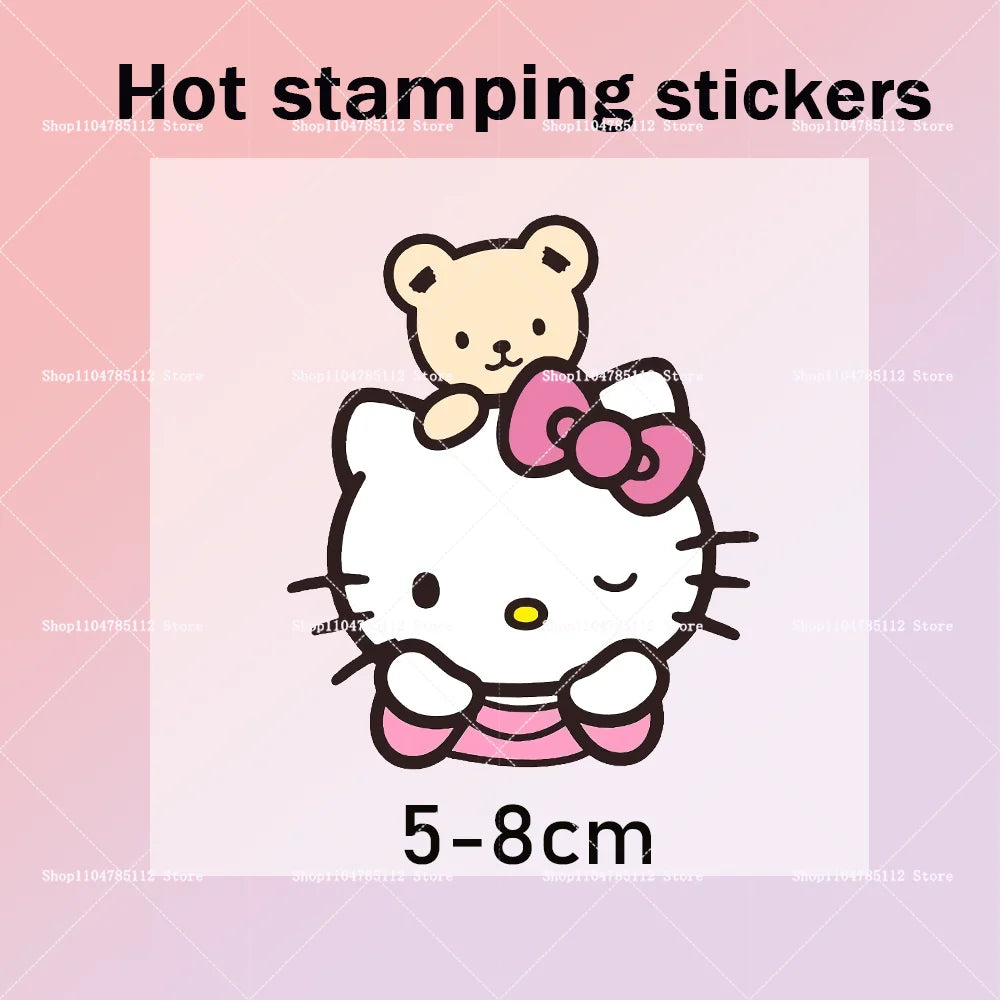 Hello Kitty Cap Cotton Breathable Wash Distressed Hat Cartoon Anime Figure Women Trend Hats Kawaii Letters A-Z Headdress Gift