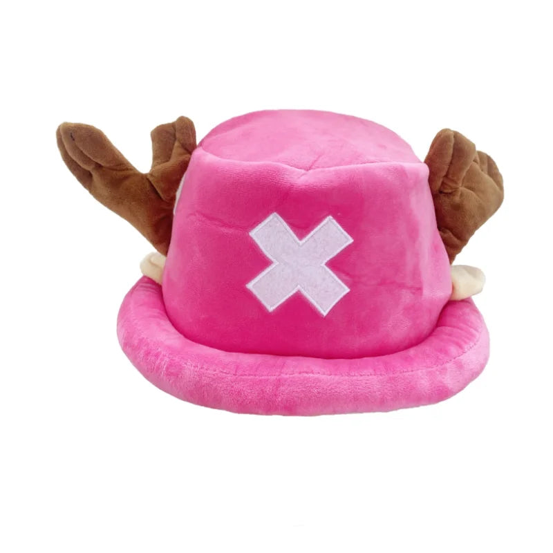 One Piece Tony Tony Chopper Plush Hat-Anime Cosplay Costume Accessory Cute Soft Fluffy Reindeer Antlers Hat for Party&Daily Wear