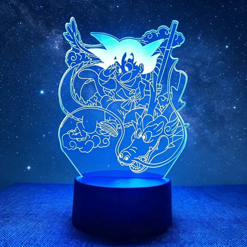 3D Led Light Son Goku GK Vegeta Anime Figure Night Light Dragon Ball Z King Child's Desk Lamp Room Decor Gift Boy Birthday Gift
