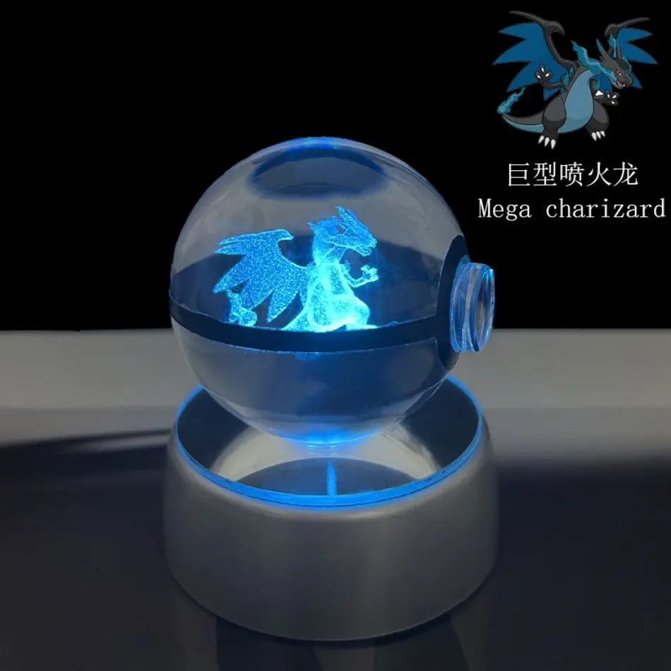 Pokemon Pokeball LED Night Light – 3D Crystal Ball