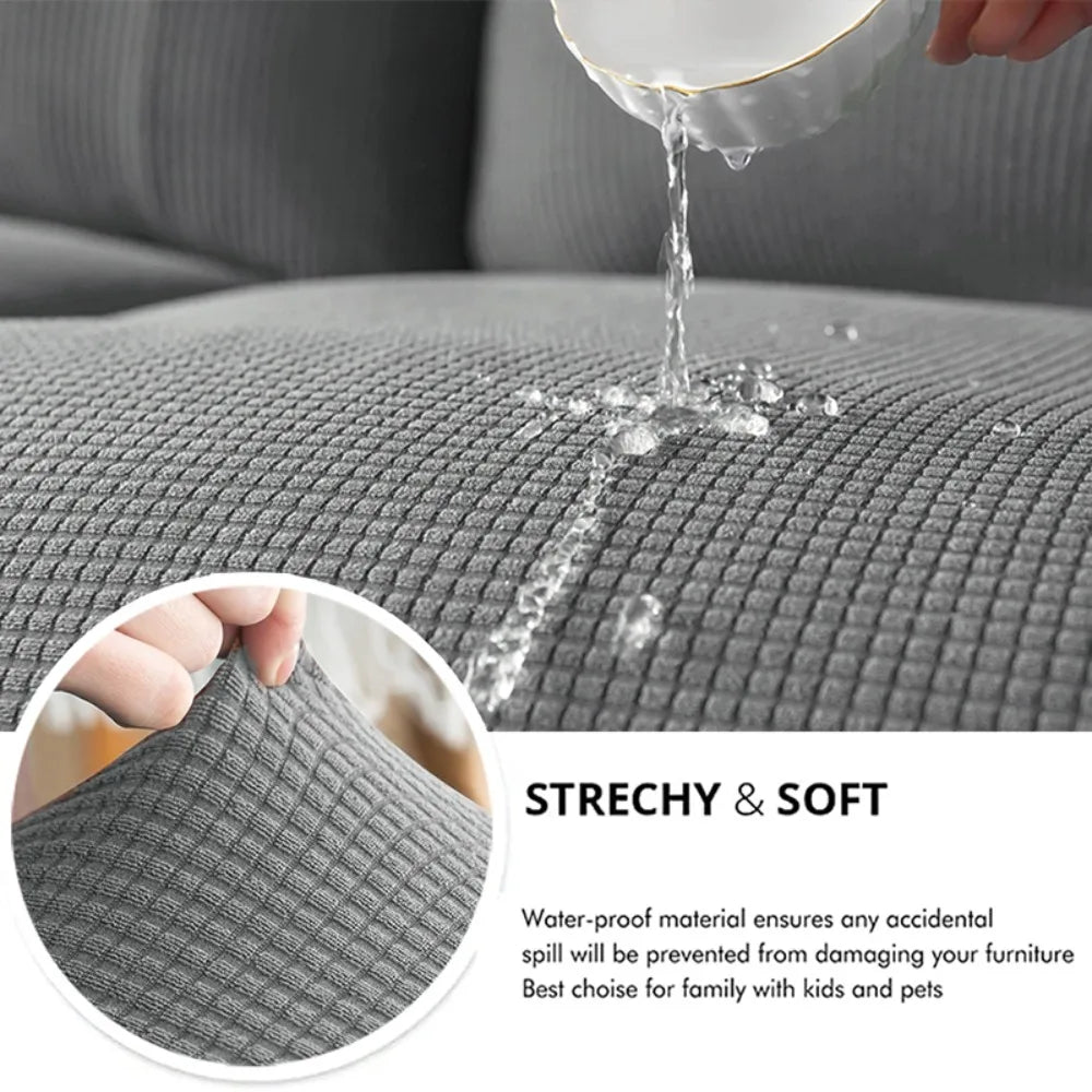 Waffle Jacquard Patio Sofa Cover Waterproof Splash Polar Fleece Sofa Seat Cushion Slipcover Home Garden Decor Elastic Sofa Case