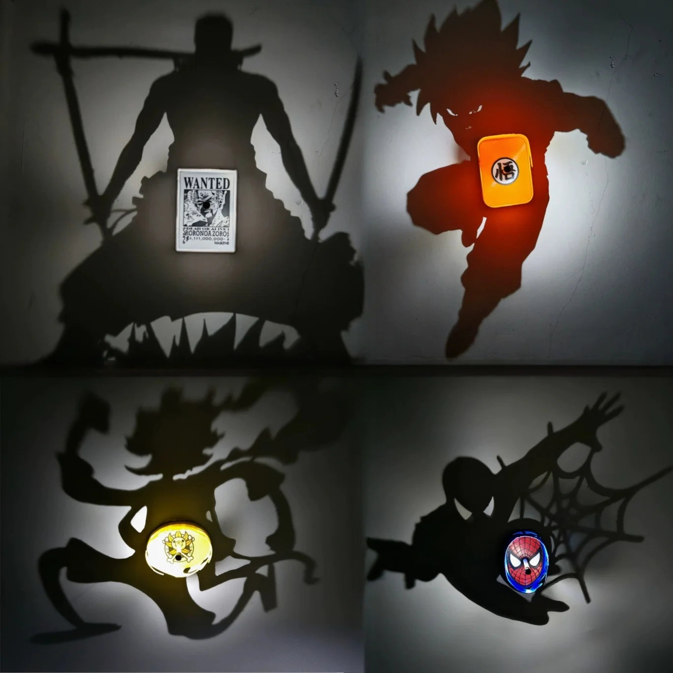 Anime Luffy Son Goku  Zoro Shadow Light Projector Lamp Creative Atmosphere Night Light Surprise Gift For Friends Besties Gifts