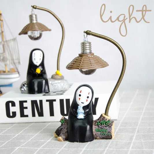 Cartoon Anime Faceless Male LED Small Desk Lamp Eye Protection Home Cute Totoro Desktop Decoration Birthday Gift