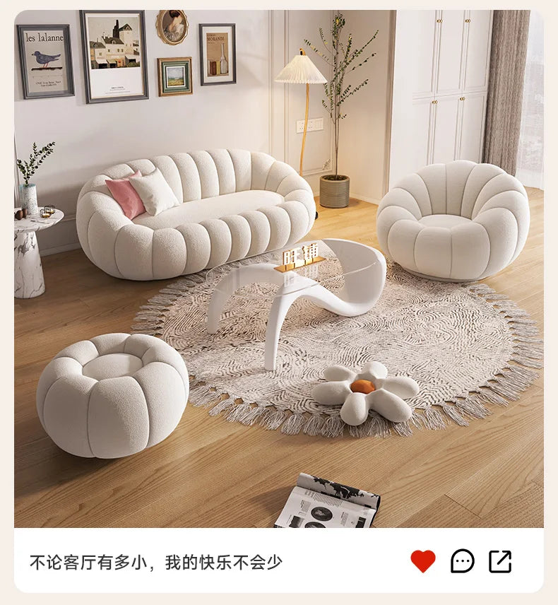 Cloud Sofa Plush Pumpkin Sofa Combination Soft Comfortable Modern Living Room Sofa Suite Apartment Home Furniture Accessories
