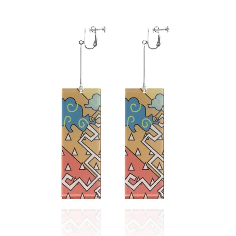Creative Anime Acrylic Earrings For Women Demon Layer Butterfly Tanjiro Ear Drop Trendy Fans Cosplayer Jewelry Accessories Gifts
