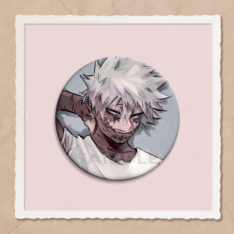 32/44/58mm Hot Anime My Hero Academia Dabi Button Pins Creative Brooches Cartoon Badge for Backpack Collar Decoration Gifts