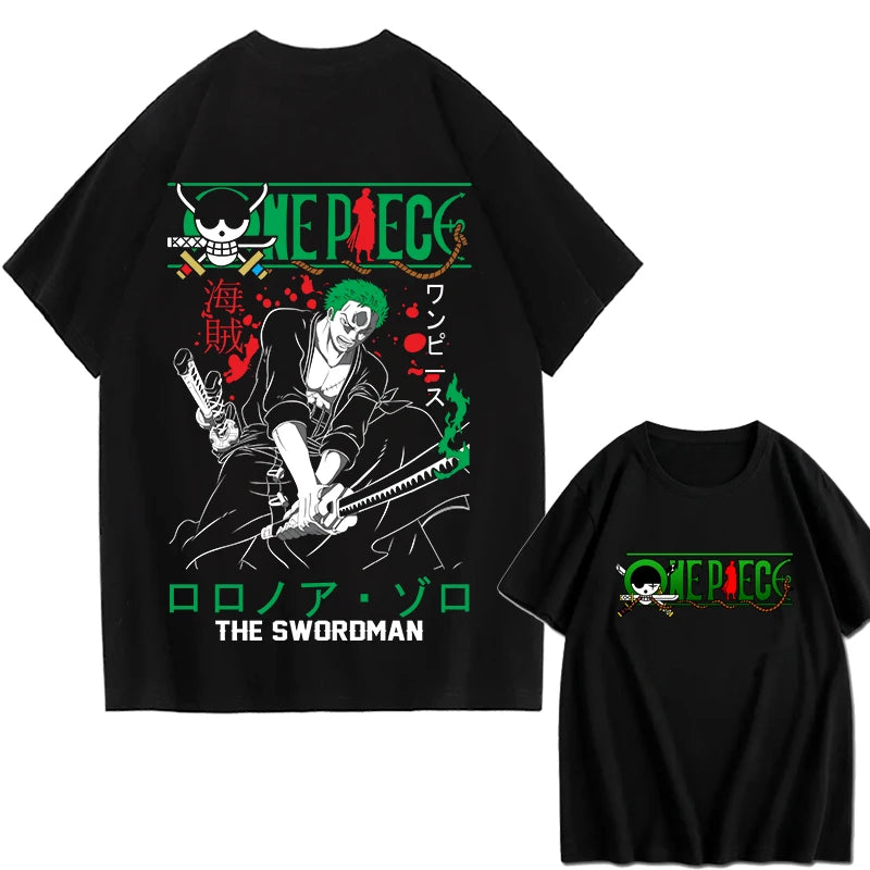 One Piece Men's T-shirt Portgas D. Ace Anime Summer Boy Spring and Autumn Children's Short Sleeves Parent-Child Wear Sport Tees