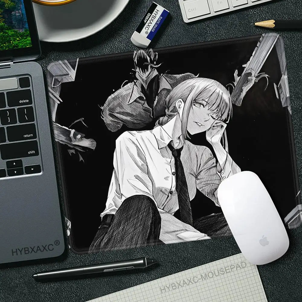 Makima Mousepad Small Office Computer Desk Mat Table Keyboard Chainsaw Man Mouse Pad Laptop Cushion Non-slip Deskpad Home Decor