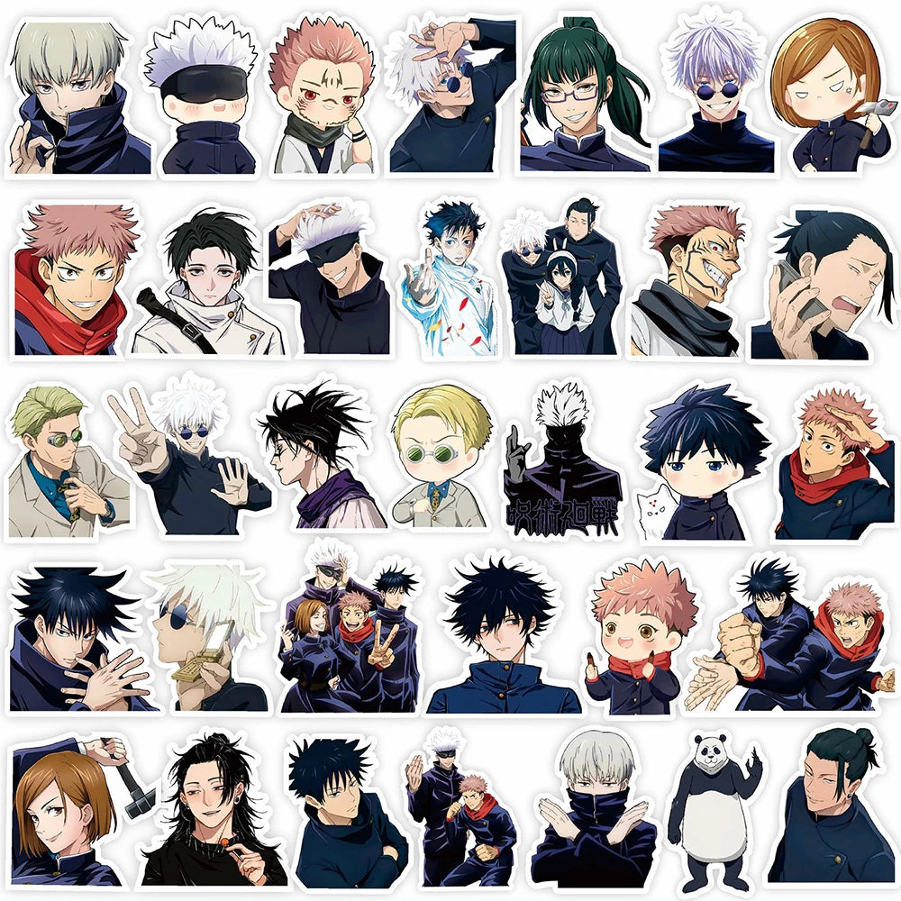 10/30/80pcs Cartoon Jujutsu Kaisen Anime Stickers Waterproof Graffiti Decal Suitcase Stationery Helmet Cool PVC Sticker Toy Gift