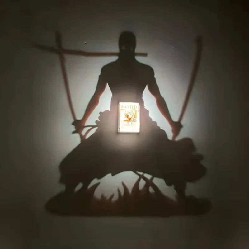 Anime Luffy Son Goku  Zoro Shadow Light Projector Lamp Creative Atmosphere Night Light Surprise Gift For Friends Besties Gifts