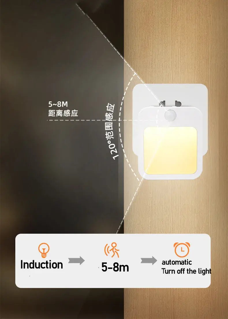 Anime Motion Sensor LED Night Light – EU Plug Dimmable Cabinet Lamp