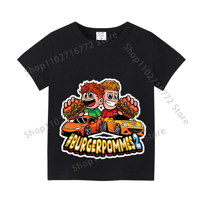 Burgerpommes Icrimax Kids T-shirt Children Clothes Boys Girls Cartoon Anime Graphic Print Clothing Fashion Cute Casual Tops Gift