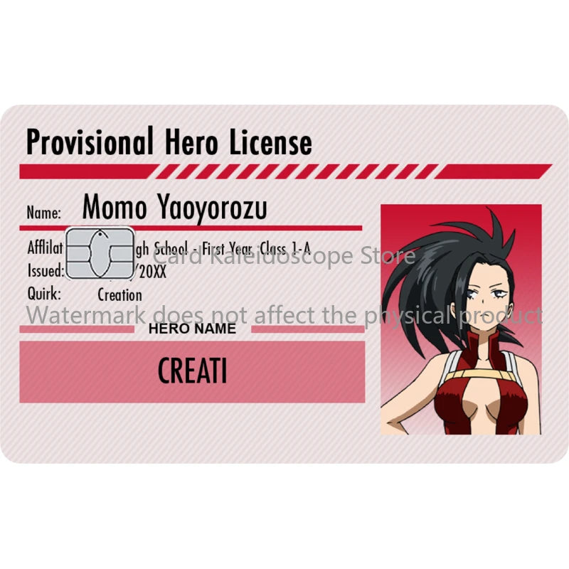 Anime My Hero Academia Student ID Series Redit Card Skin Sticker for VISA JCB Mastercard and Other Bank IC Card Decoration