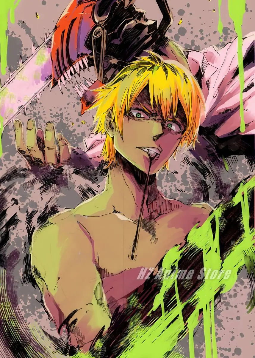 Anime Chainsaw Man Posters and Prints Canvas Painting Chainsawman Comic Wall Art Pictures for Modern Family Bedroom Home Decor